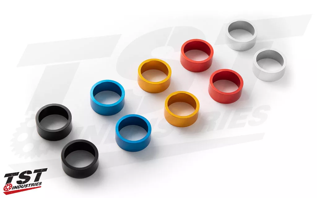 Anodized bar end rings available in multiple colors.